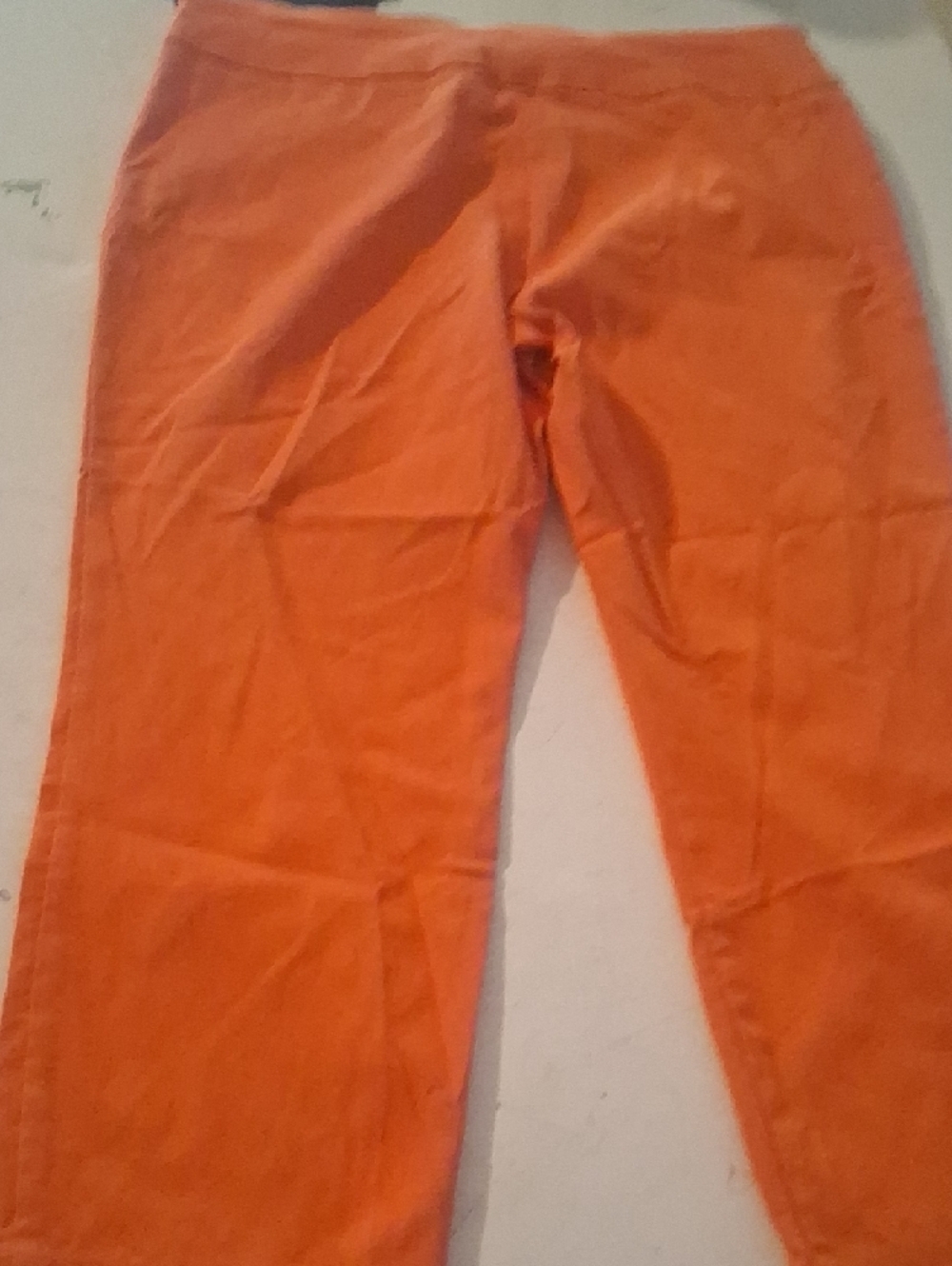 Alfani Orange Pull On Cropped Pants Tummy Control Stretch Capri Size 8 - Picture 7 of 7